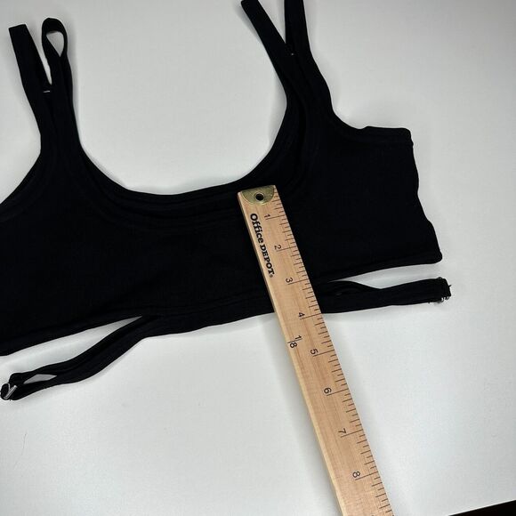 Dion Lee Sexy Black Strappy Crop Tank Top Double Adjustable Strap Cutouts XS - Picture 9 of 13